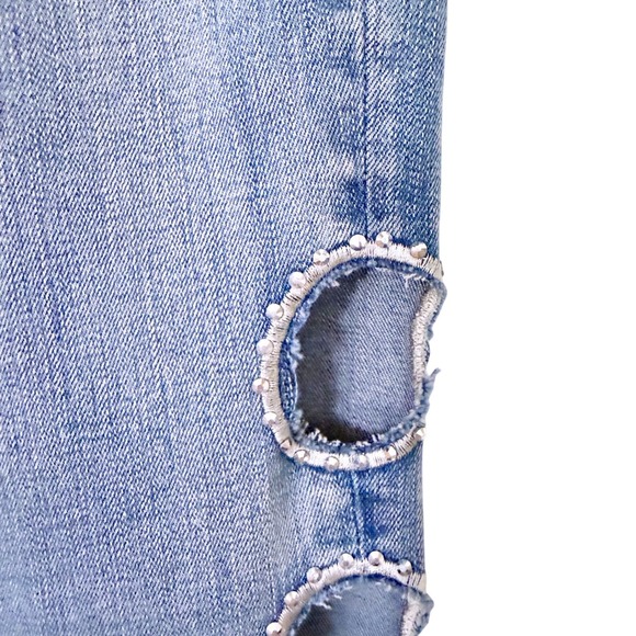 Ooh La La Jeans with Circular Cutouts Light Wash Medium - Picture 6 of 13